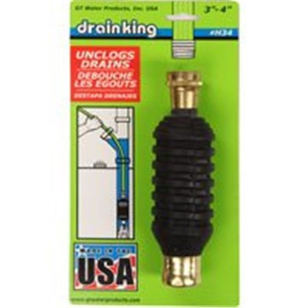 GT WATER PRODUCTS H34 Drain Open&Cleaner, 0.75 In. GT386524